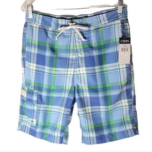 Chaps plaid men's swim trunks size small - plaid